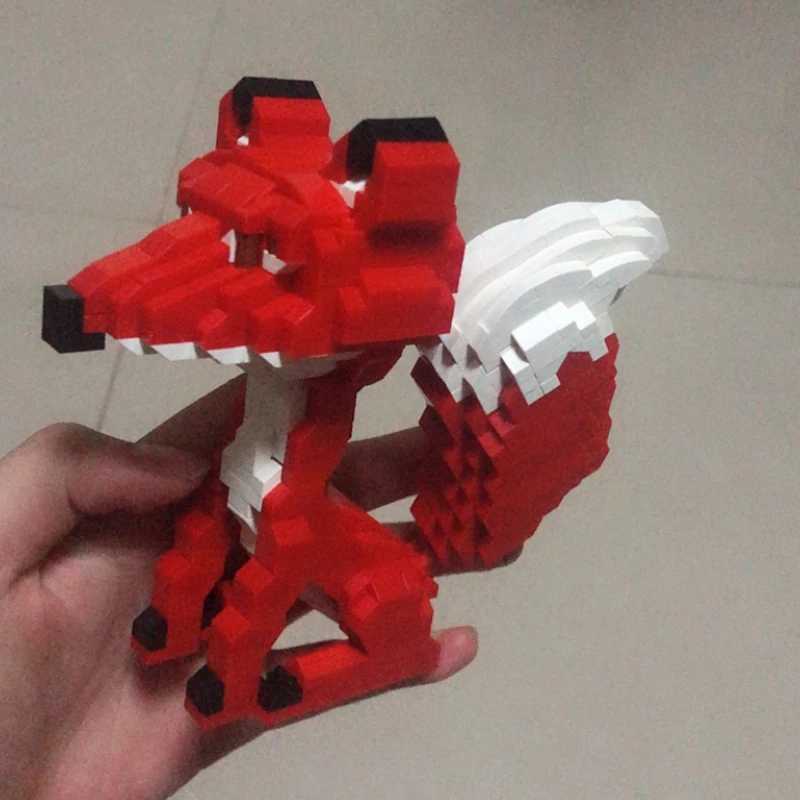 LOZ 9227 мультфильм красная лиса животное фигурка 3D модель 790 шт DIY маленькие мини