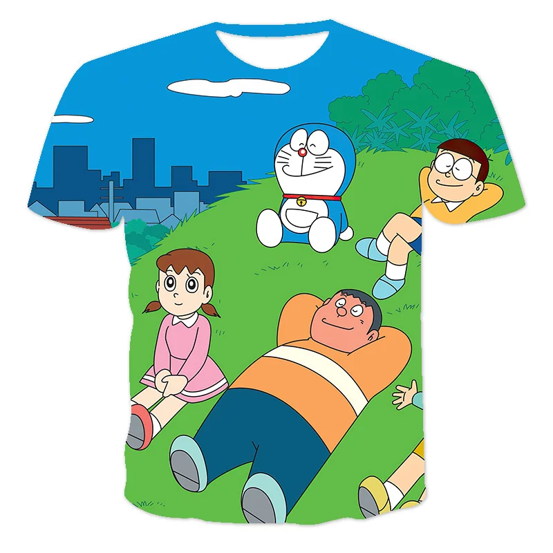 

Summer New Doraemon Cute And Interesting Anime Short-Sleeved O-Neck Baby Clothing T-Shirt Cartoons Kawaii T-Shirt For A Boy