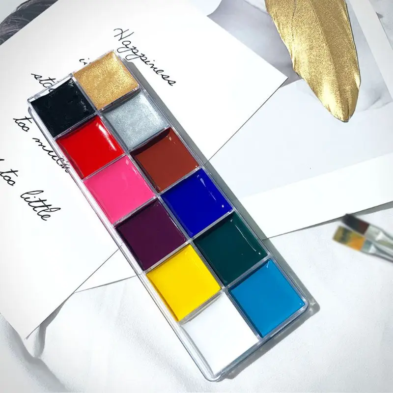 

12 Colors Non Toxic Face Body Paint Water Soluble Oil Painting Tattoo Halloween