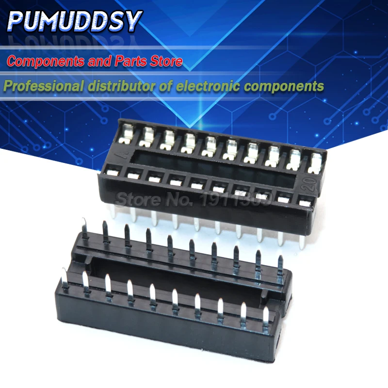 10PCS 20pin pins DIP DIP20 IC Sockets Adaptor Solder Type Socket | Электронные компоненты и принадлежности
