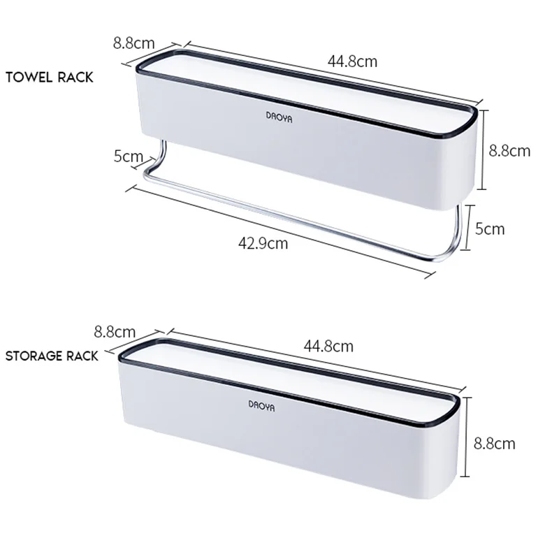 

2PCS/Set Bathroom Shelf Shower Caddy Organizer Wall Mount Shampoo Rack With Towel Bar No Drilling Kitchen Storage Accessories