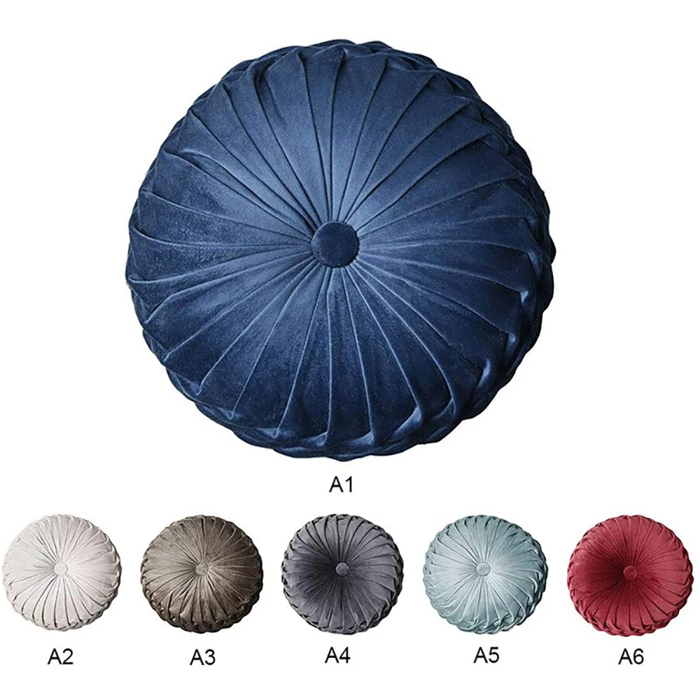 Doonall бархатная плиссированная круглая тыква подушка для дивана пола