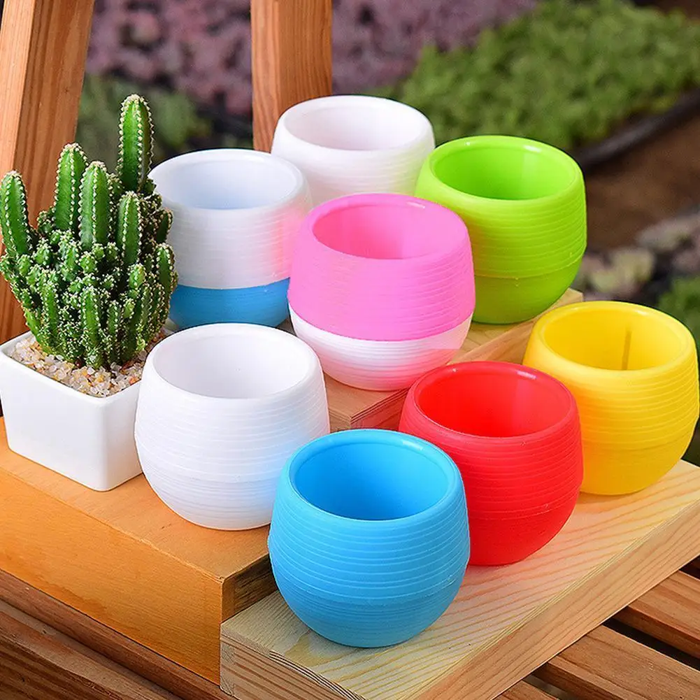 

1Pcs Flower Pots Succulent Plant Flowerpot For Home Flower Pots R0V7 Colorful Home Accessories Planter Decor Office Garden L4N2