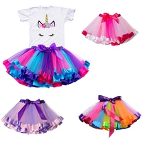 children clothing sets for baby girls summer 2021 new fashion unicorn tops kid clothes girl tees princess birthday sets clothes