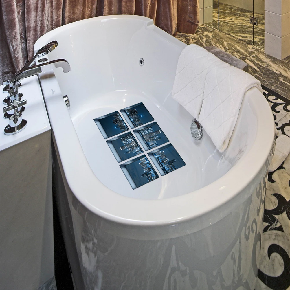 6 шт 3D наклейки для ванной нескользящие водонепроницаемые съемные настенные