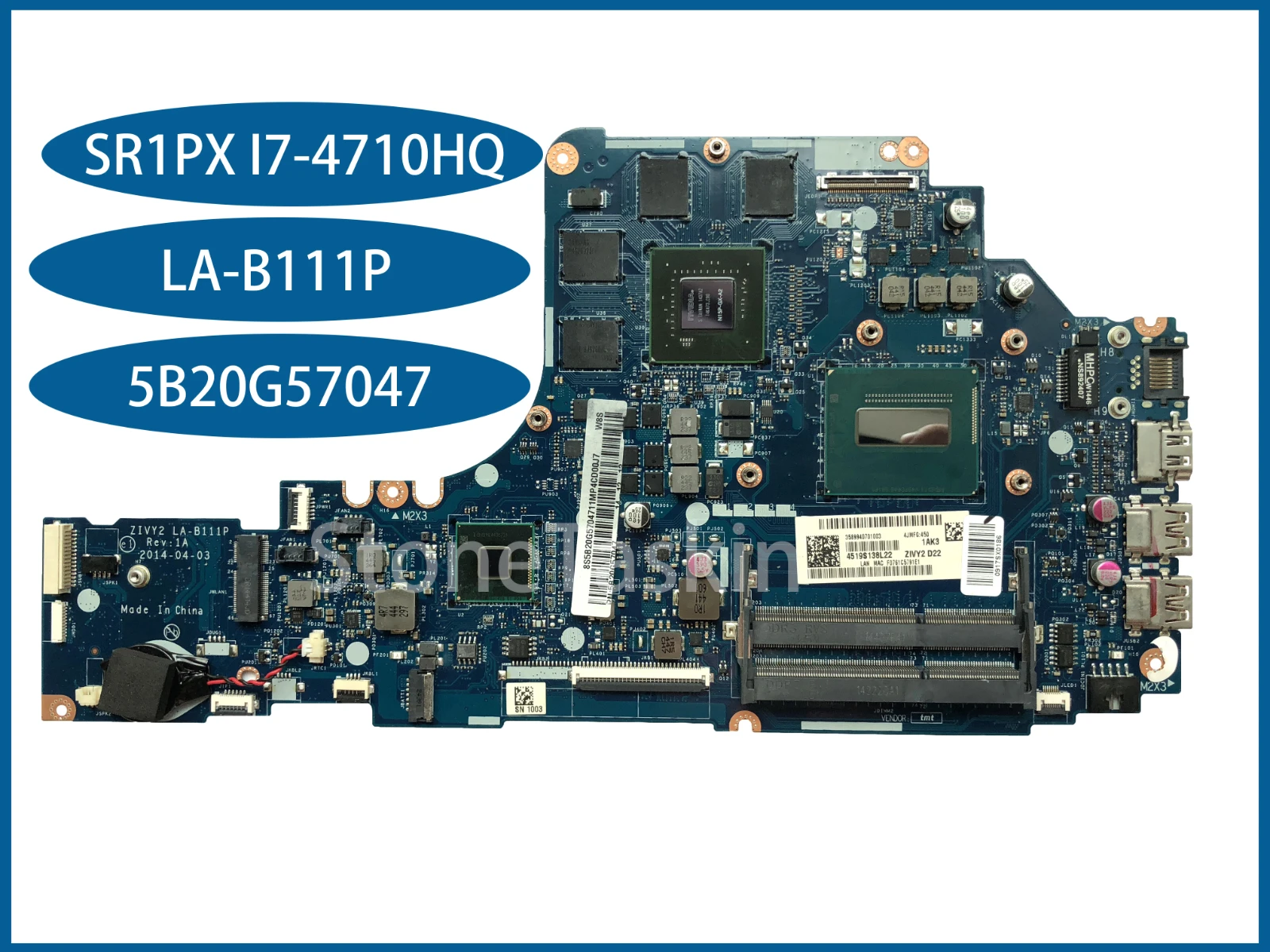 Лучшее значение для Lenovo Ideapad Y50-70 материнская плата ноутбука 5B20G57047 ZIVY2 LA-B111P SR1PX