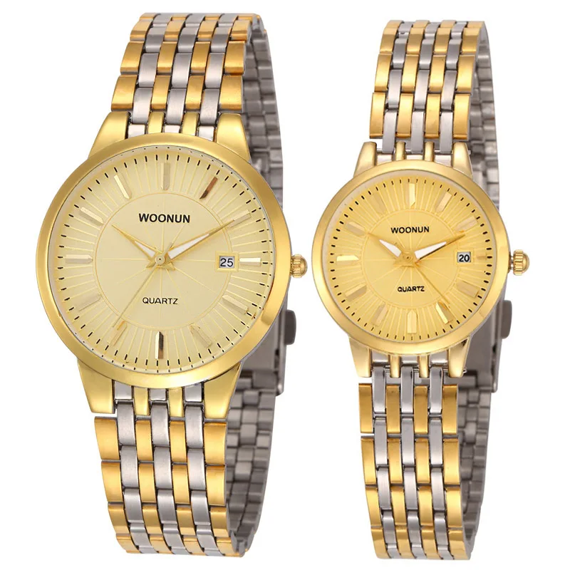 Luxury Brand Watches Women Men Gold Watches Stainless Steel Quartz Wristwatches Fashion Lovers Watches reloj hombre reloj mujer