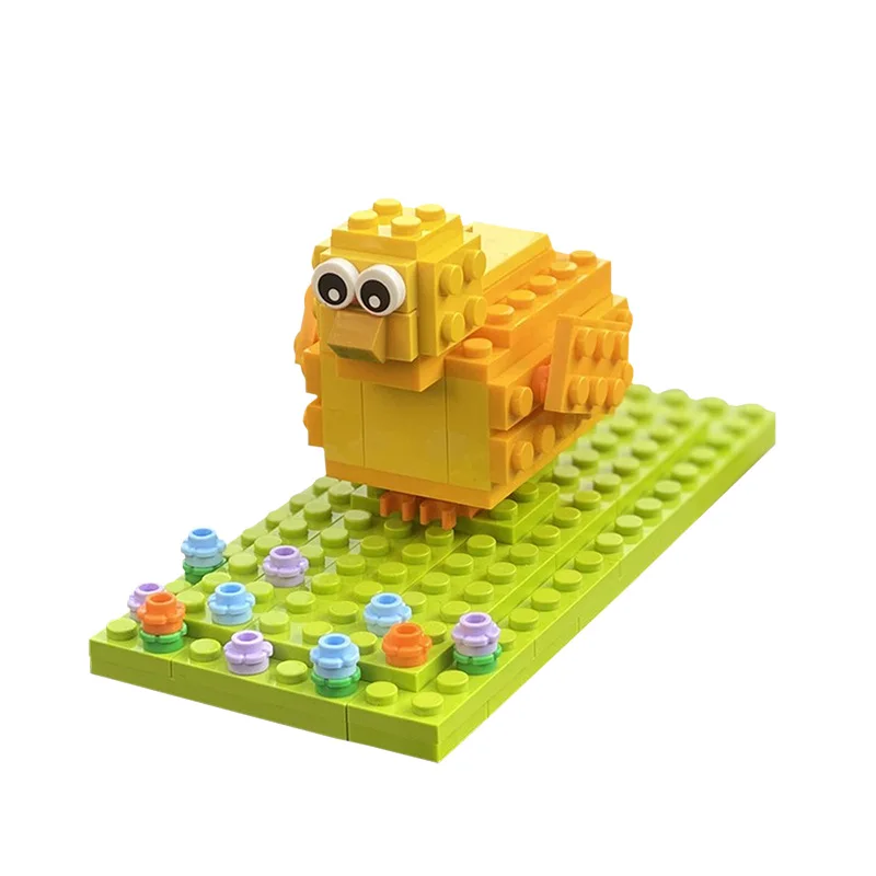 Мини кубики MOC DIY желтая утка жизнь модель животного Обучающие строительные блоки