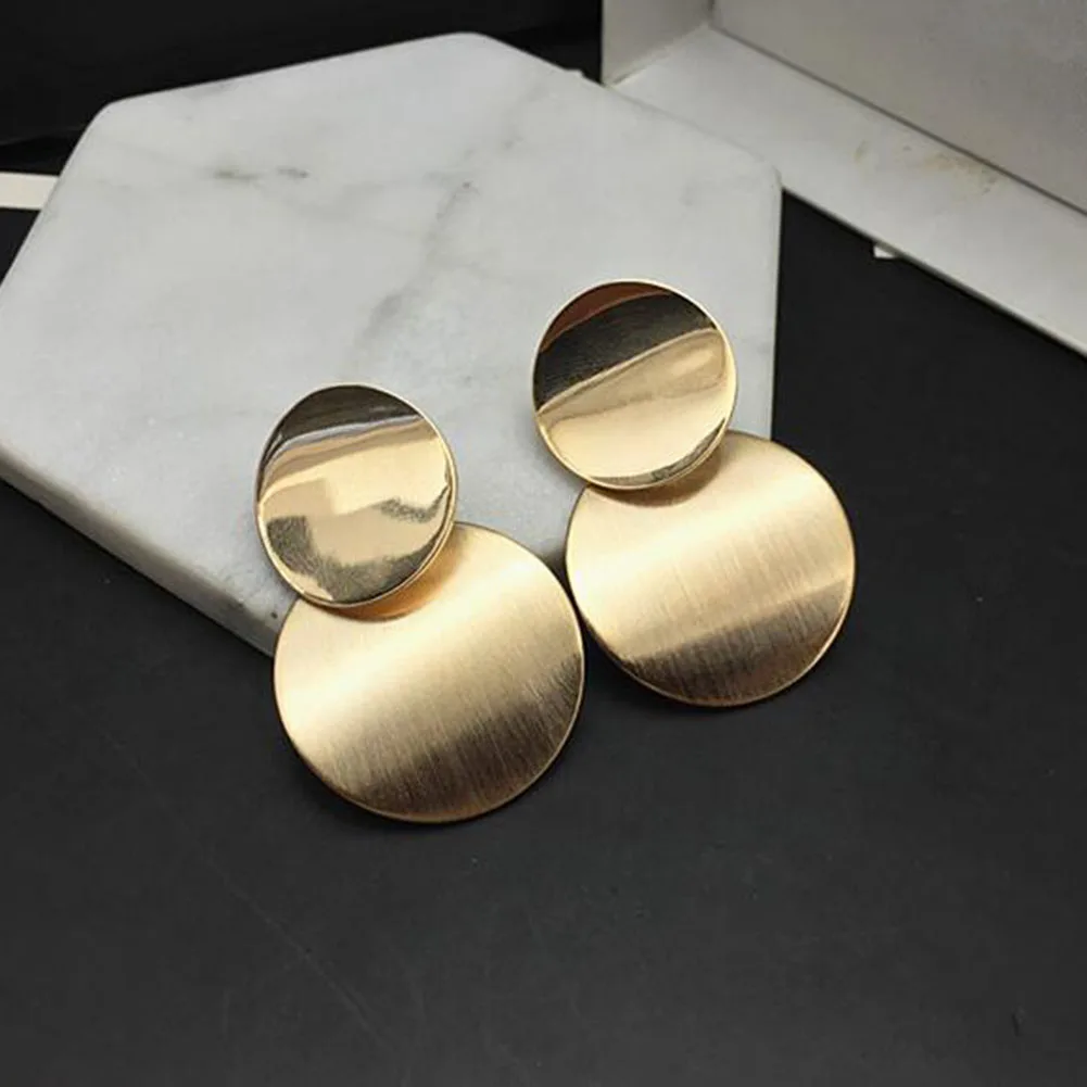 

Fashion Statement Earrings 2021 Big Geometric Round Earrings For Women Hanging Dangle Earrings Drop Earing Modern Female Jewelry
