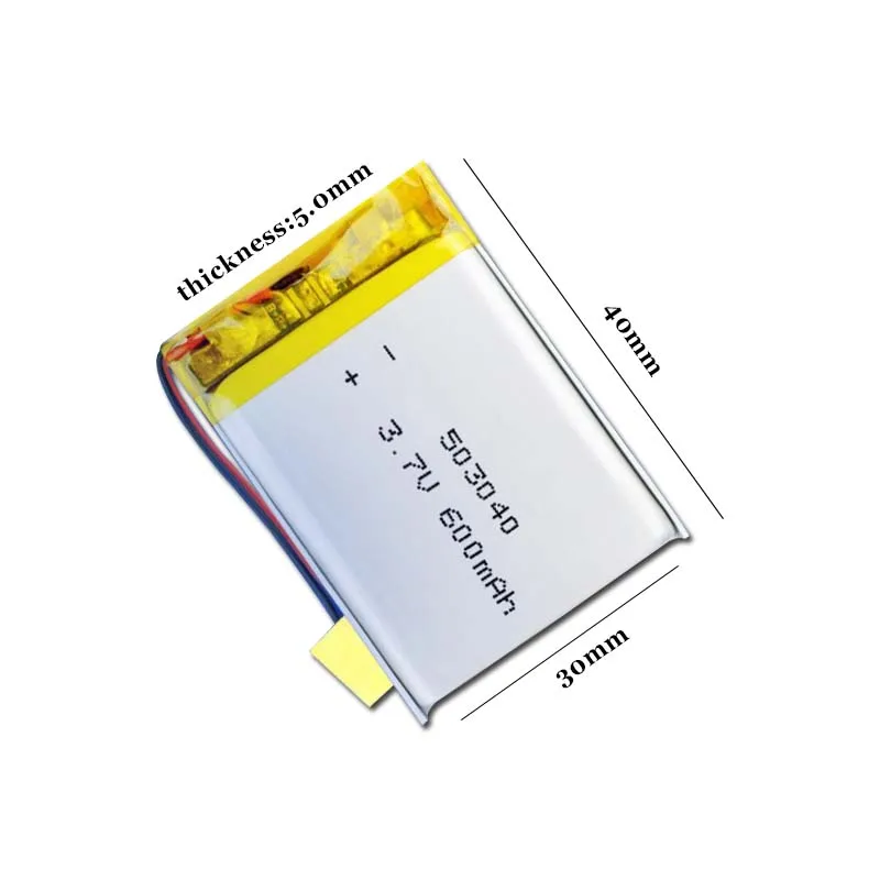 3 7 V Lipo cells 503040 600mah литиевая полимерная аккумуляторная батарея для MP3 MP4 MP5 GPS bluetooth