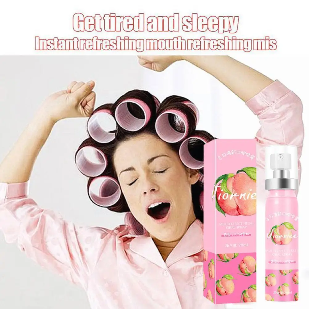 

Peach Breath Freshening Spray Lasting To Remove Bad Breath, Mint Breath Fresh Mouth Natural Herbal Soothing Spray I5N0