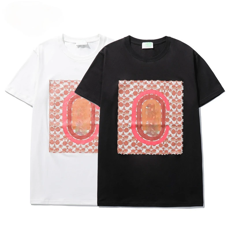 

2021 Fashion New Style High Street Wind Comfortable T-shirt Leisure Mercerized Cotton Cool Men's T-shirt Black and White