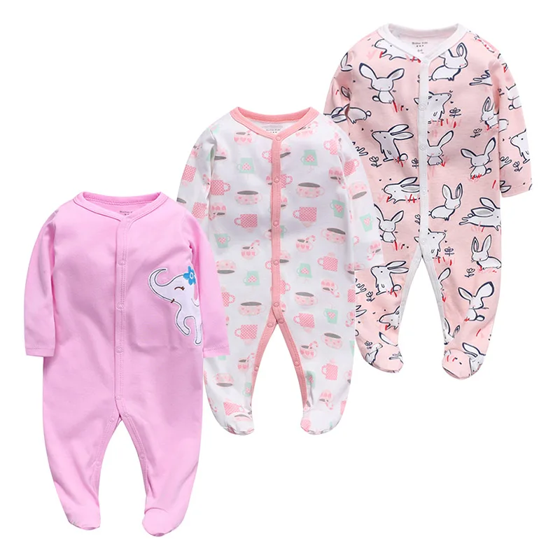 3 предмета комбинезоны для новорожденных одежда с длинными рукавами маленьких