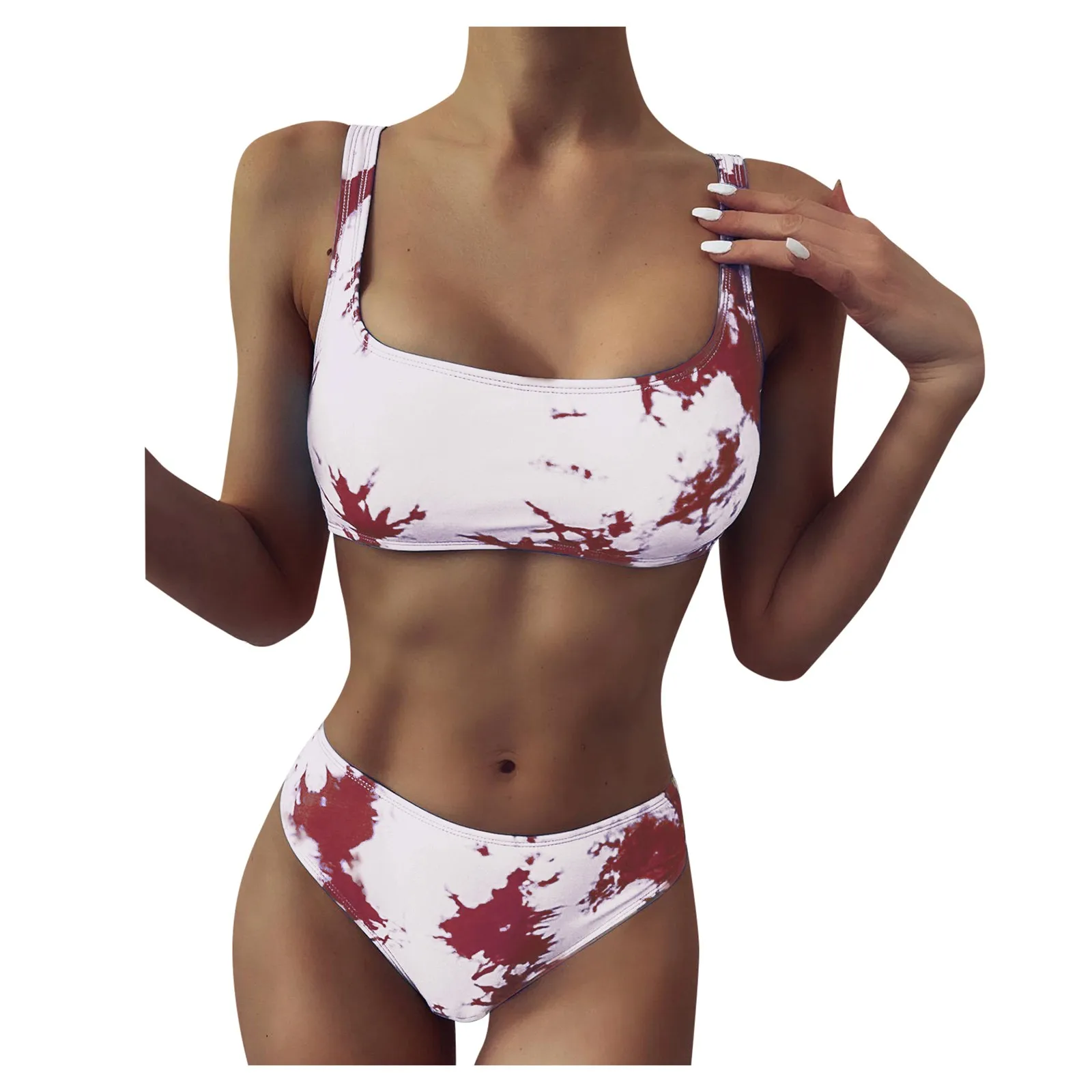 Соблазнительное бикини с принтом 2021 женская одежда для плавания купальный