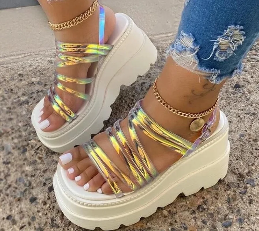 

2020 New Big Size 35-43 INS Fashion Women Platform Sandals Open Toe Buckle Strappy Pre-Sale Sandals Women Summer Shoes Woman
