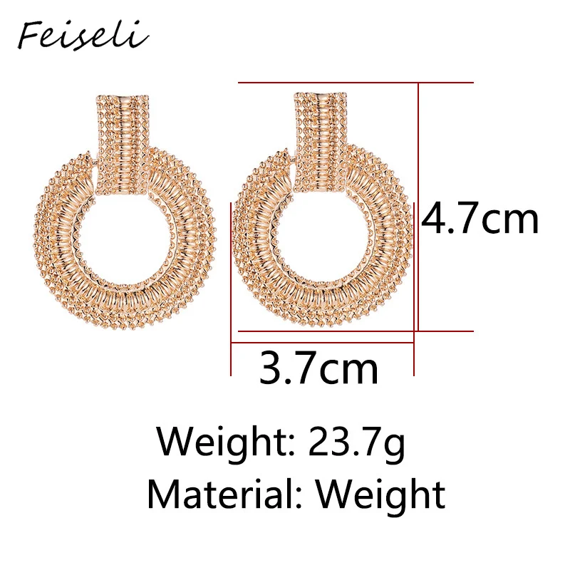 Feiseli разноцветные геометрические круглые гвоздики серьги для женщин