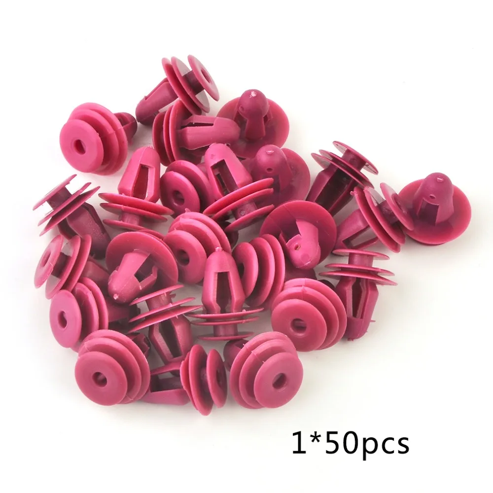 

50pcs 8mm 67771-12050 Red Plastic Car Panel Fixed Clamp Door Bumper Fastener Buckle for TOYOTA for Honda