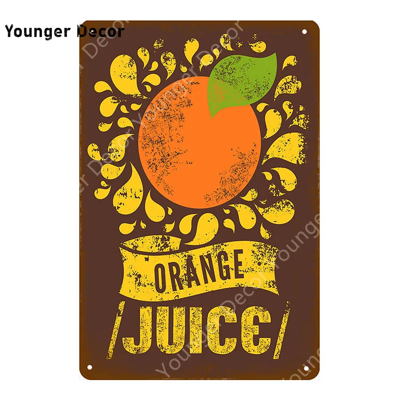 Продукты фрукты овощи металлические знаки Organge Juice винтажный постер Паб Бар