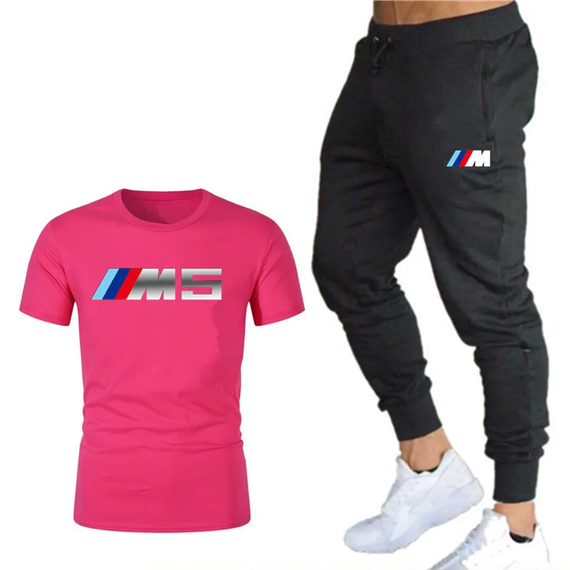 

Summer new fashion casual sports suit men's short-sleeved T-shirt + pants two-piece breathable sweat-absorbent sweatshirt