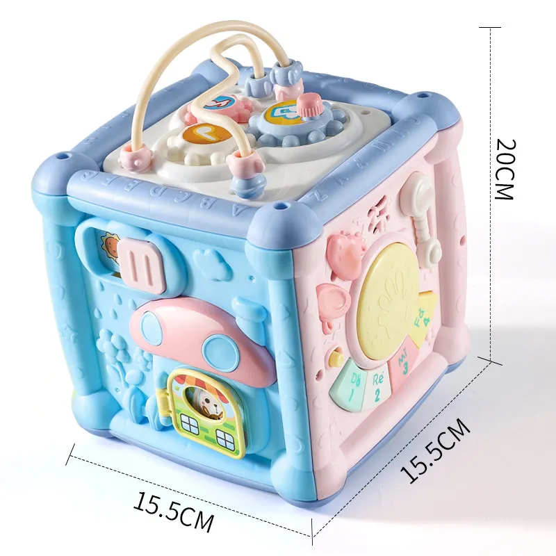 

Baby Musical Box Toddler Funny Hand Drum Toy Baby Activity Cube Geometric Blocks Toys Infant Sorting Music Plaything Box Toy