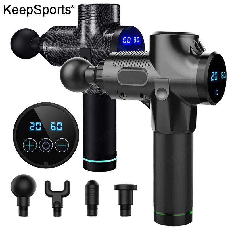 ЖК дисплей массажный пистолет глубокий мышечный массажер мышечная боль массаж