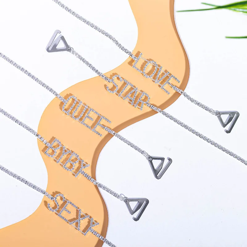 Женский модный регулируемый бюстгальтер с нескользящим ремешком кристаллами