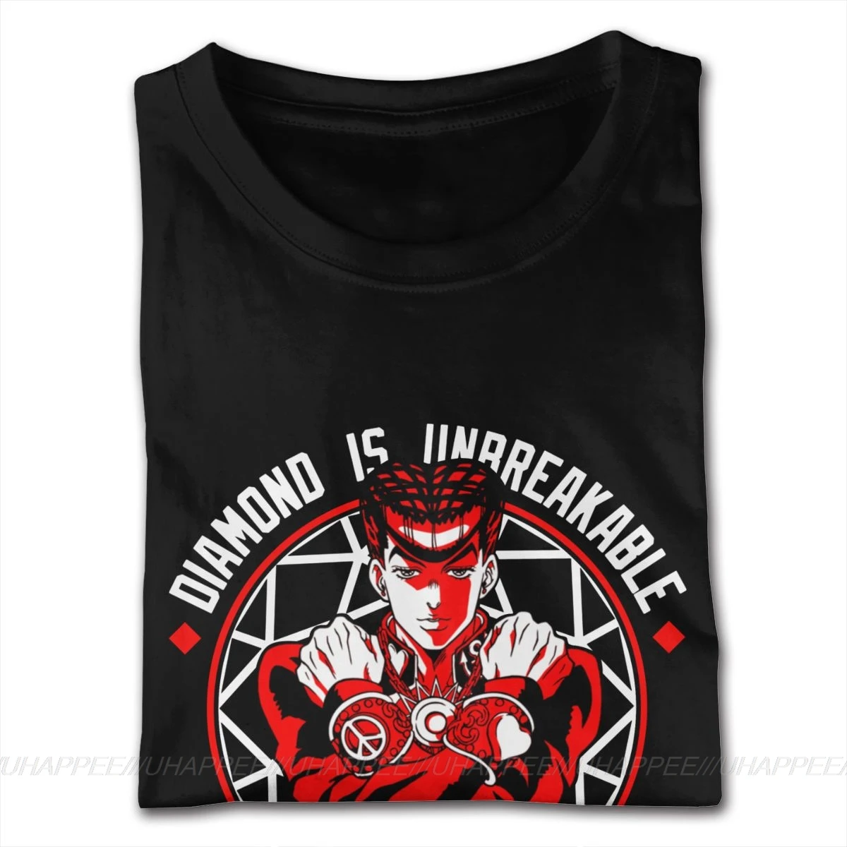 Мужская футболка с коротким рукавом Harajuku JoJo Черная мягкая хлопковая Футболка