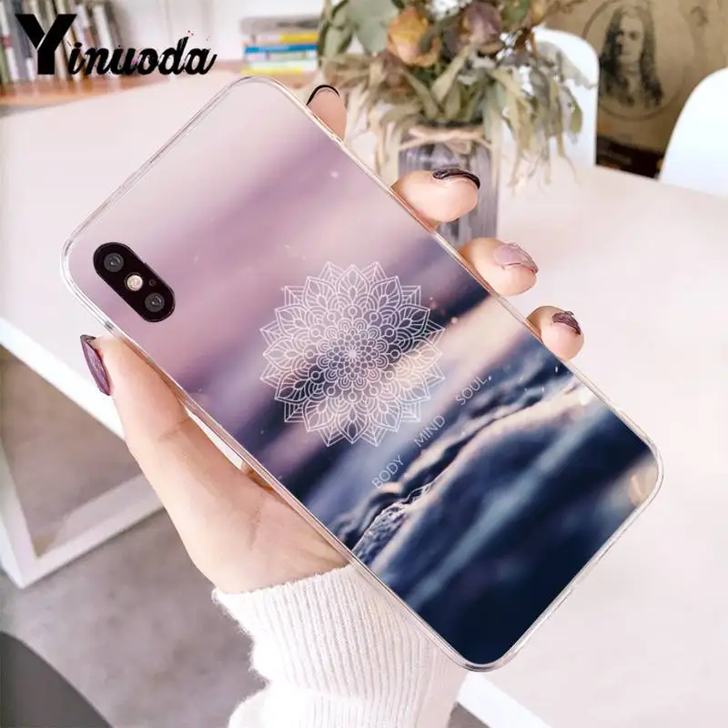 

Yinuoda Mandala flower DIY phone Case cover Shell for iPhone 12 8 7 6 X XS MAX 6S Plus XR 11 12 11pro promax 5 5S SE