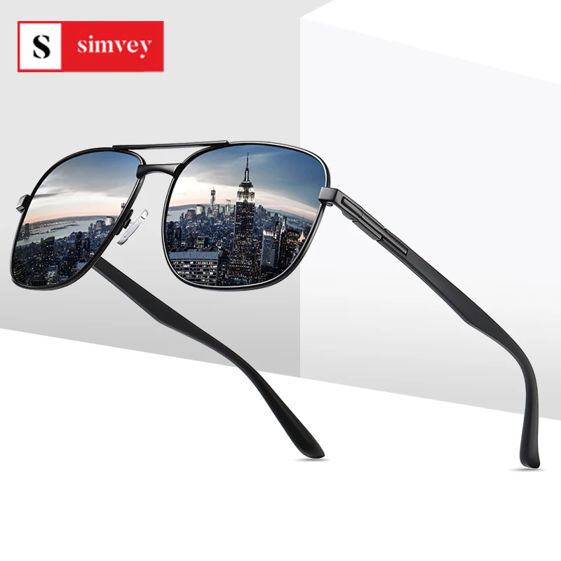 

Simvey 2020 классические квадратные поляризованные солнцезащитные очки, винтажные мужские дизайнерские большие солнцезащитные очки, очки для н...
