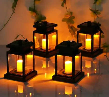 2 шт. солнечный светильник-фонарь со свечкой для наружного использования