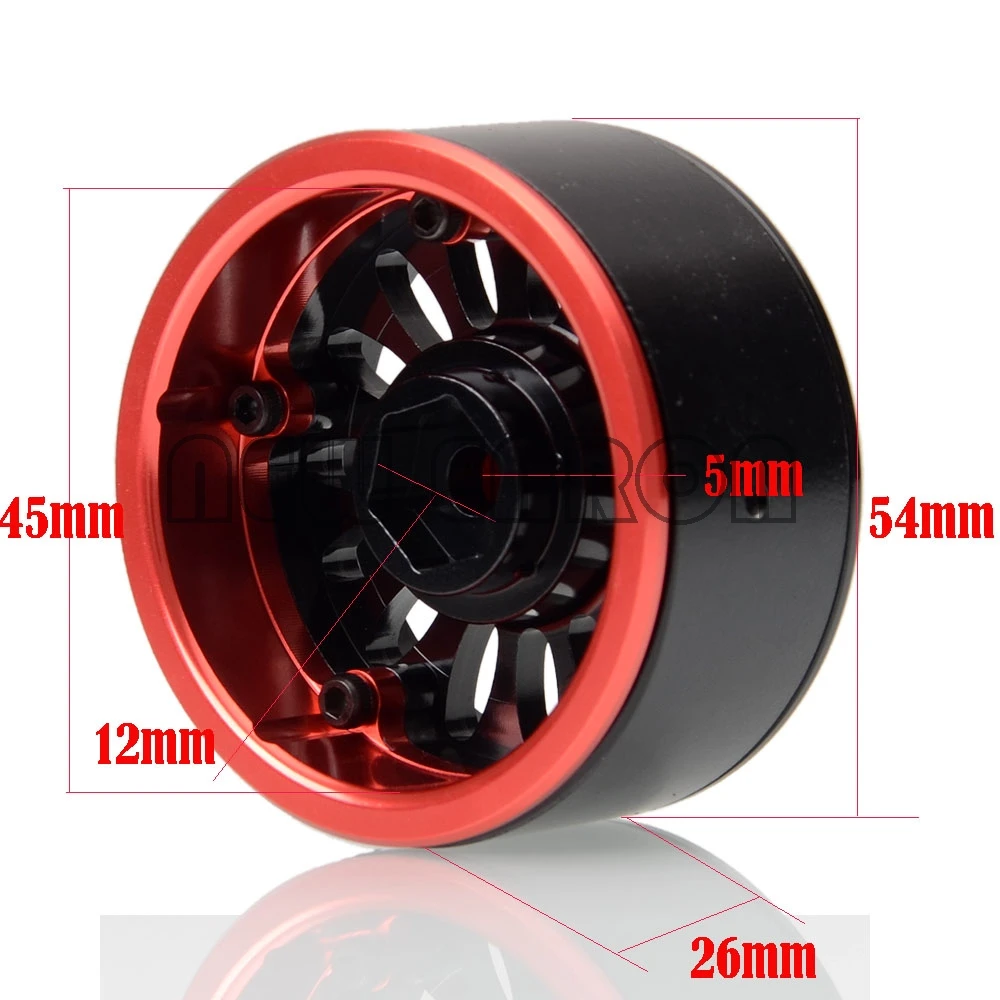 

4P Alloy 1.9" Wheel Rim & 96/106/108/100/110/112/120mm Tires For 1:10 RC Crawler SCX10 D90 D110 CC01 TRX4 TF2 RC4WD