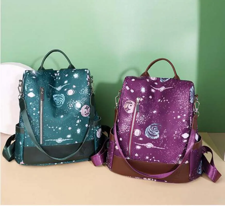 

New Arrival Fashion Designer Waterproof Oxford Backpack Women Anti-theft Double Shoulder Bags Large Capacity Casual Travel Bag