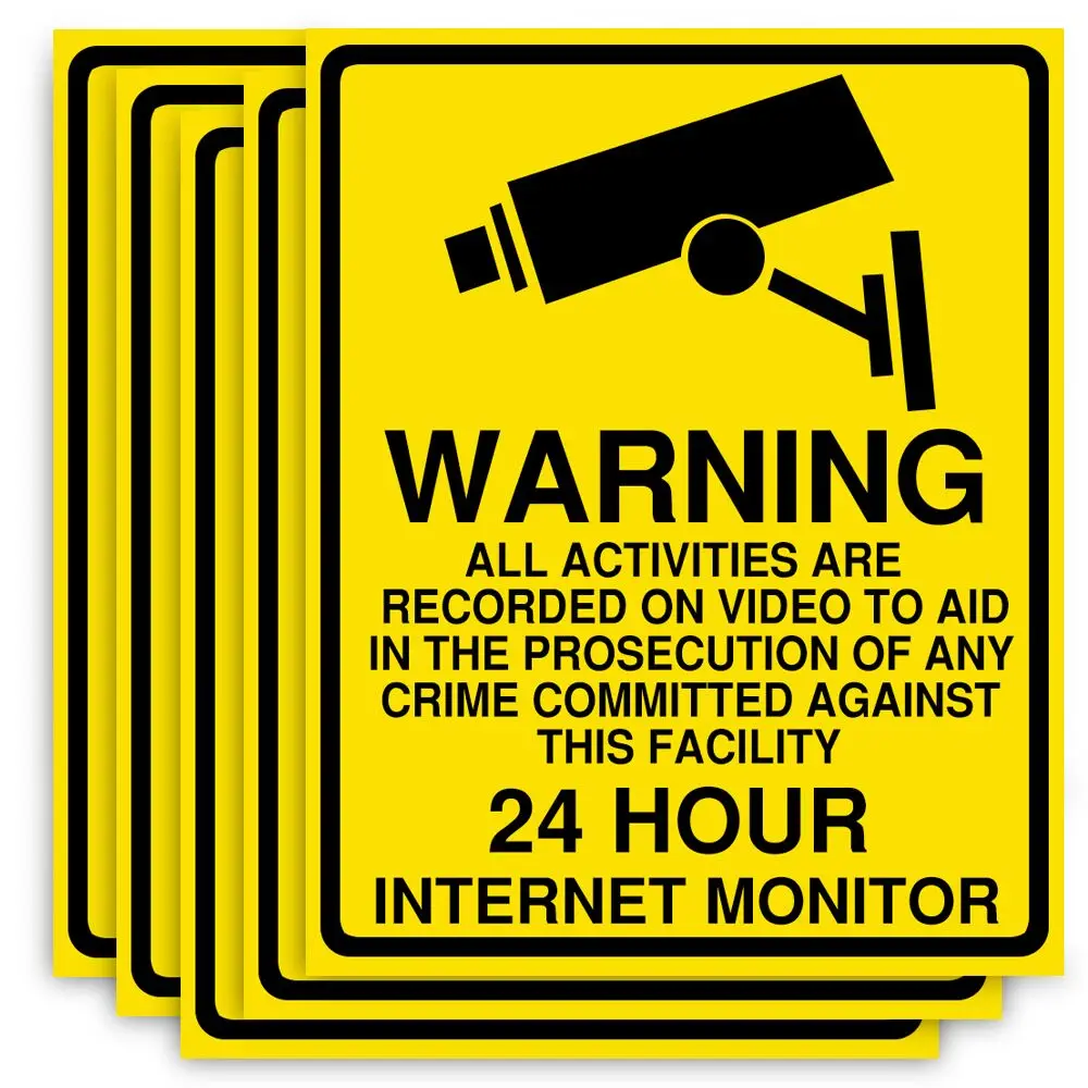 

1pcs Warning sticker PVC Camera Alarm Sticker Waterproof Sunscreen Home CCTV Video Surveillance Security Decal Signs
