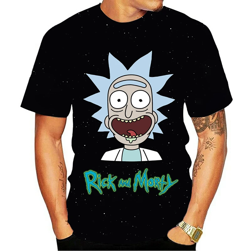

Cartoon Anime Rick Funny 3DT Shirt Men's New Summer Cartoon Rick Printed O-Neck Short Sleeve Top Casual Breathable Funny T-shirt