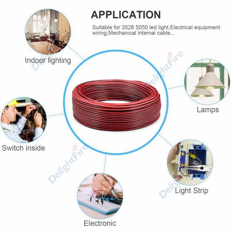 Удлинительный кабель со светодиодной лентой 2 контакта 100 м|Электрические