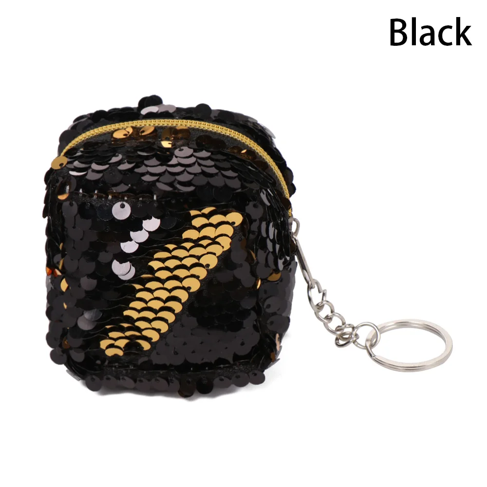 black 1 Женские мини портативные сумки с принтом Совы/единорога/фламинго, модный кошелек для монет, держатель для карт, кошелек, чехол для ключей, сумка для макияжа с героями мультфильмов - Цвет: black 1