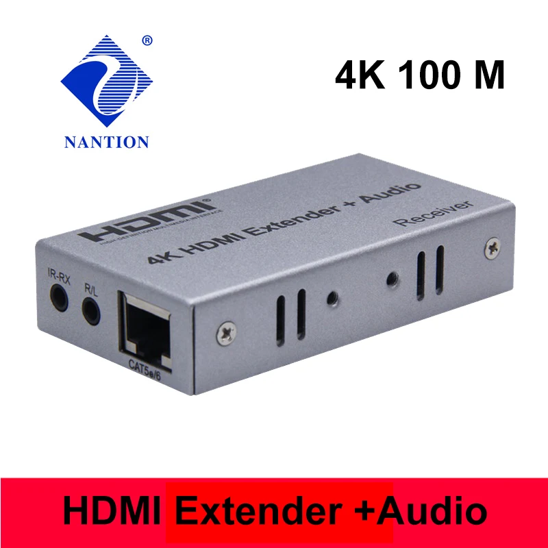 4K HDMI удлинитель 100 м R/L аудио выход Цифровой Hdmi сигнал ИК управление с помощью Cat LAN