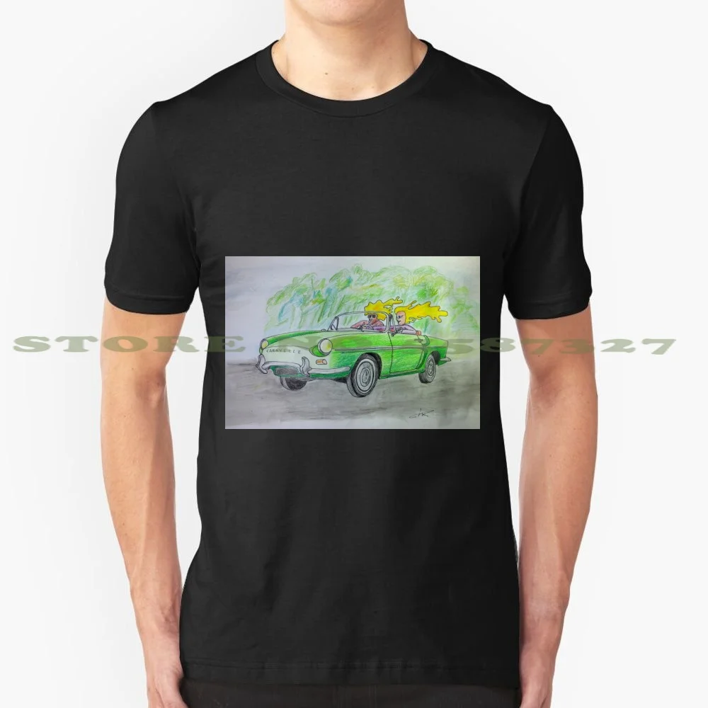 

Фургон Renault, черно-белая футболка для мужчин и женщин, Античная коллекция 1960, Renault Caravel, трансформер, транспортное средство