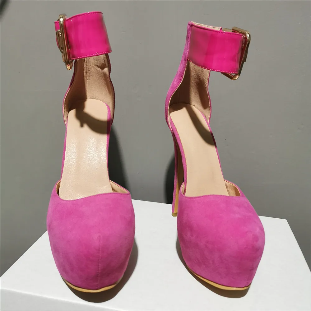 Женские босоножки Fushia на высокой платформе пикантные сандалии шпильке с пряжкой