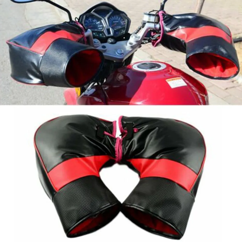 

1 Pair Of Motorcycle Motorbike Scooters Mitts Handle Bar Gloves Waterproof Hand Warmer Muffs Cover Windproof Universal Accessory