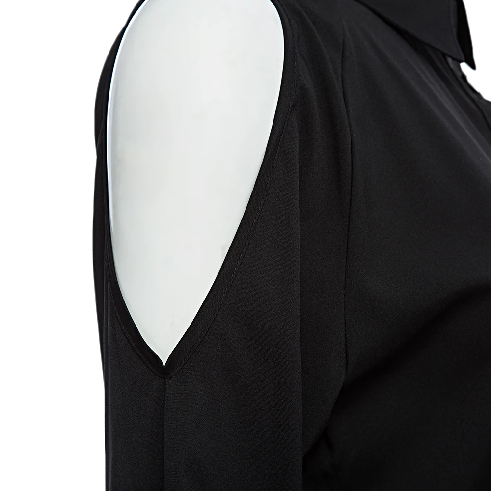 Женский шифоновый топ Весенняя Осенняя рубашка Длинная блузка на пуговицах