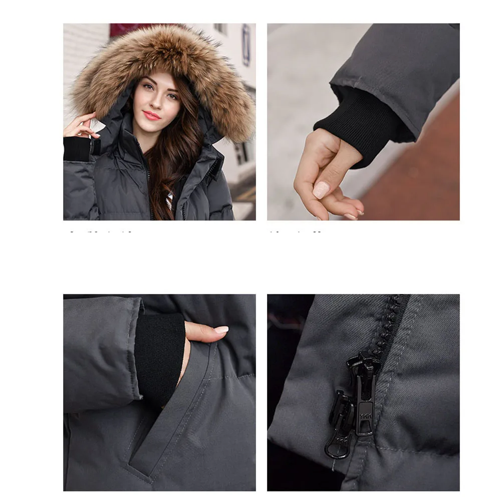 2019 зимнее плотное женское Канадское длинное пуховое пальто парка куртка для