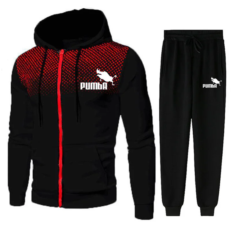 

Мужские комплекты, толстовка с капюшоном и штаны, Осень-зима, толстовка с капюшоном, спортивные штаны, Модный облегающий мужской комплект, Т...