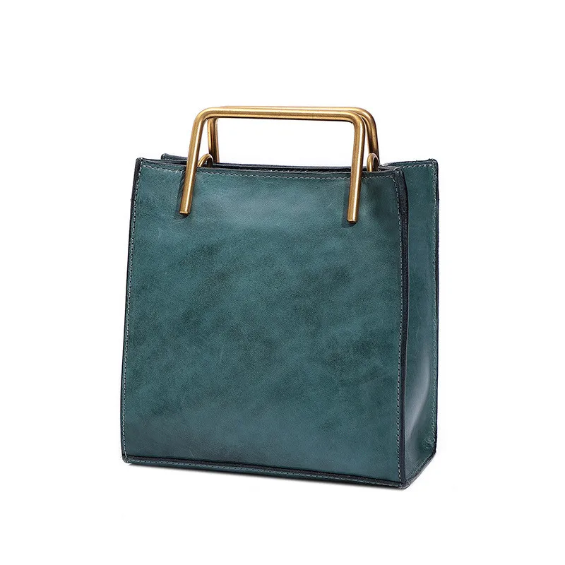 

2021 new diagonal hand-held Italian vegetable tanned leather high-quality retro handmade shoulder bag women