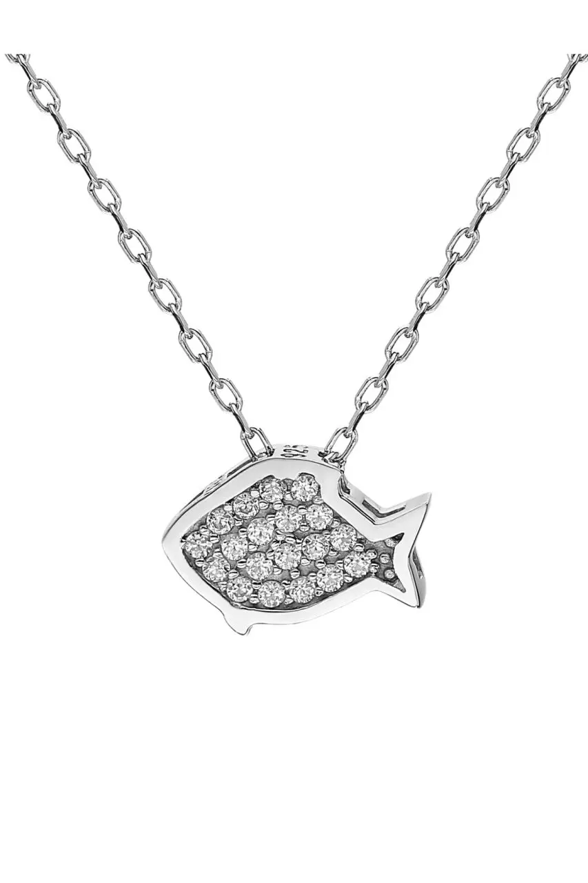 

Certified Swarovski Stone Tiny Whale 925 Silver Necklace
