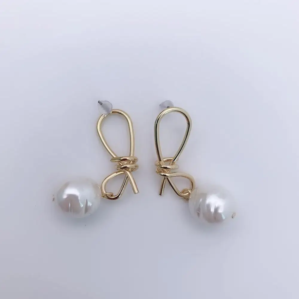 Новые золотые и белые серьги из искусственного жемчуга модные ювелирные изделия