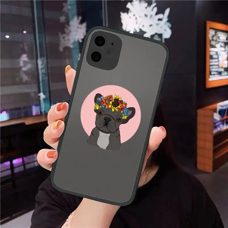 

Pug Dog French Bulldog Phone Cases matte transparent For iphone 7 8 11 12 plus mini x xs xr pro max cover