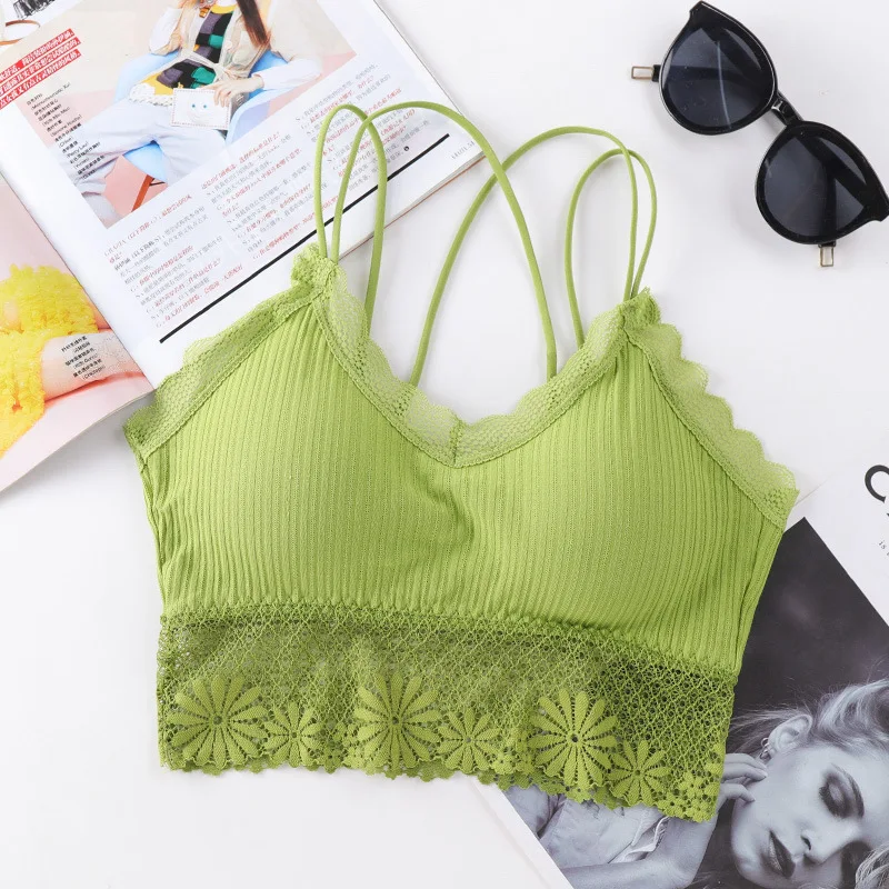 Женский укороченный топ на бретельках нижнее белье с перекрестной красивой