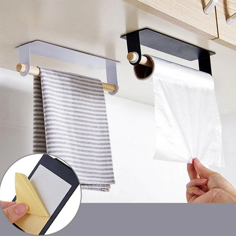 1PC Kitchen Self-adhesive Roll Paper Towel Holder Storage Rack Rags Towels Hanger for Bathroom Bedroom Hanging Shelf | Обустройство