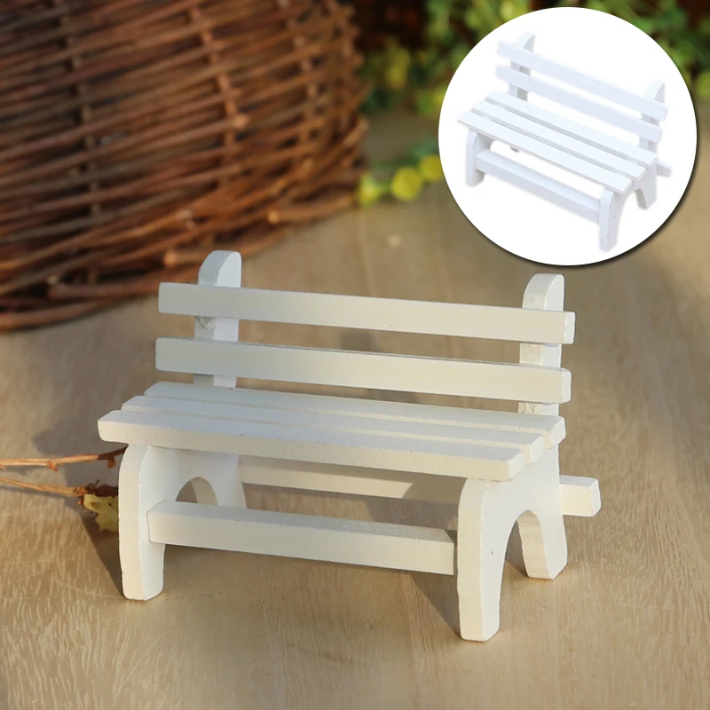 Миниатюрная скамейка деревянный бонсай микро пейзаж реквизит маленькое